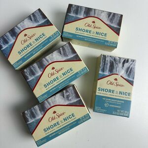 Lot of 5 New Old Spice Scented Bar Soaps  - SHORE IS NICE  - 5 Oz